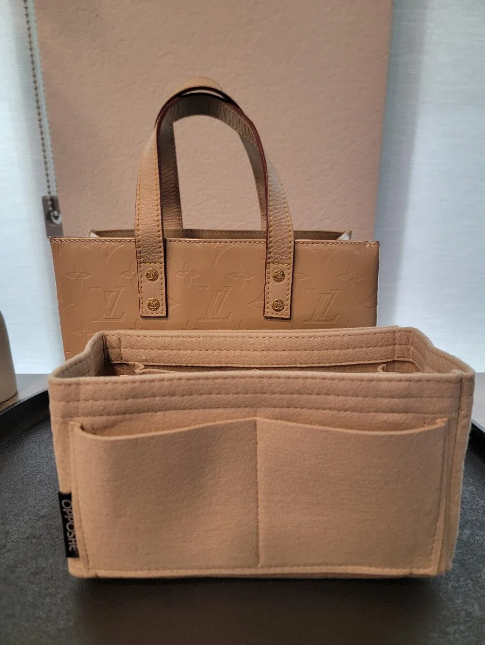 Louis Vuitton Monogram Vernis Reade PM Tote Bag - Beige + NEW Felt Organizer